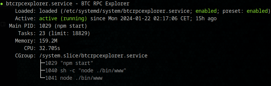 BTC RPC Explorer